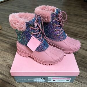 London fog girls snow boots size 1 nwt